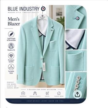 Men's Jacket Sz 40 By Blue Industry Compare at $375.00