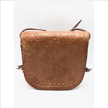 Brown Leather Shoulder Saddle Bag Style Purse