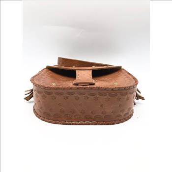 Brown Leather Shoulder Saddle Bag Style Purse