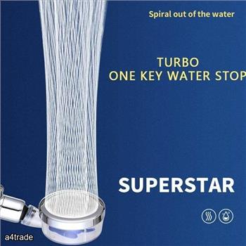 Shower Head High Pressure Handheld Turbocharged Bathroom Rain Spray Nozzle