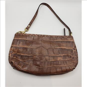 Pre-Used Coach Embossed Faux Croc Leather Clutch/Wristlet