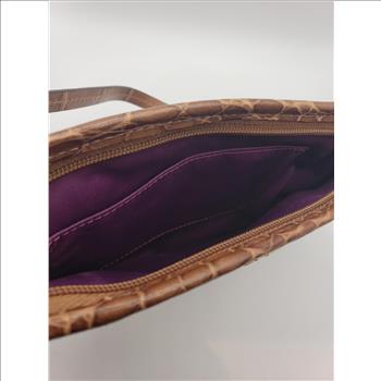 Pre-Used Coach Embossed Faux Croc Leather Clutch/Wristlet