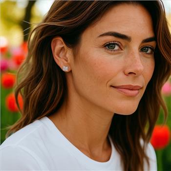 18Kt Gold & Diamond Earrings Appraised $4,090.00