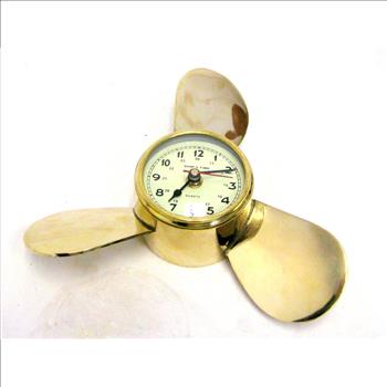 Ship's Time Solid Brass Hanging Boat Propeller Clock 
