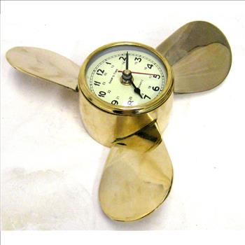 Ship's Time Solid Brass Hanging Boat Propeller Clock 
