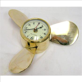 Ship's Time Solid Brass Hanging Boat Propeller Clock 