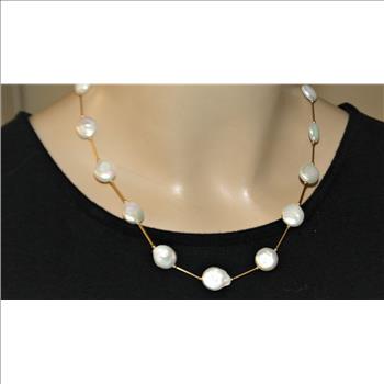 Pearl Necklace 14 Kt Gold Cultured Pearls