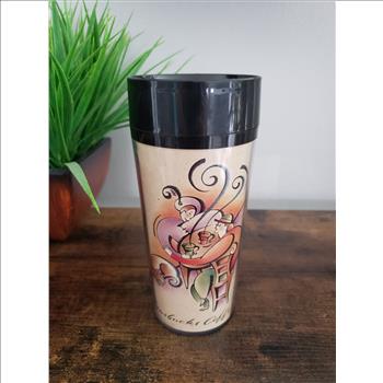 Starbucks Coffee Vintage Thermo-Serv Plastic Travel Tumbler, Made in U.S.A.