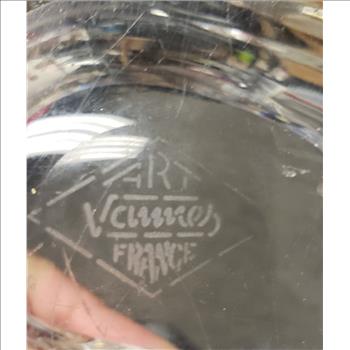 Vintage Art Vannes France Lead Crystal Clear Apple Shaped Ashtray/Trinket Bowl