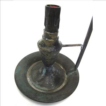 Vintage Bronze Candle Holder With Adjustable Wind Protector