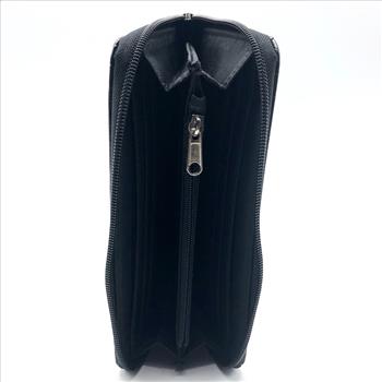 Brighton Black Croc Leather Zip Around Wallet