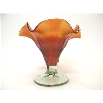Burnt Orange Art Glass Vase