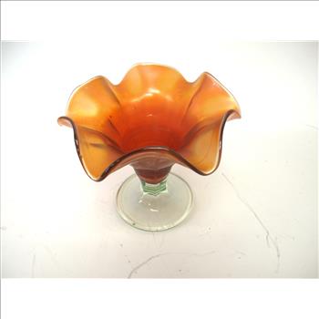 Burnt Orange Art Glass Vase