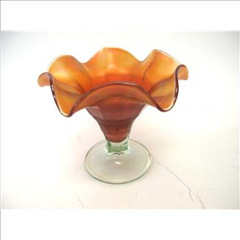 Burnt Orange Art Glass Vase