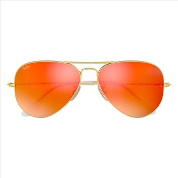 Rayban Aviator Sunglasses - 3026 - Gold Frame/ Orange Mirror Lens