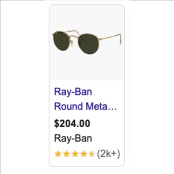 Ray Ban Sunglasses New Model 3447 - Retail $204.00 - Gold Frame Mirror Lens