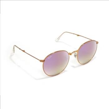 Ray Ban Sunglasses New Model 3447 - Retail $204.00 - Gold Frame - Purple Blue Lens