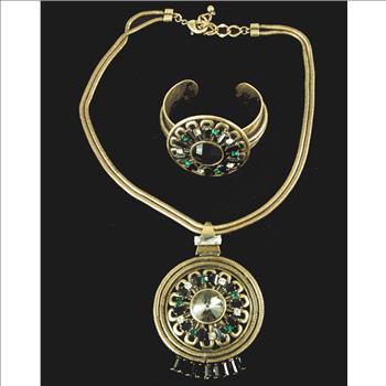 New - Set of 2 Designer Stella Nemiro Swarovski Crystal and Gemstone Necklace and Bracelet - OVER 80% OFF - $189.00 Retail