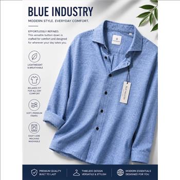 Shirt Men's Sz Large Blue Industry Sz large