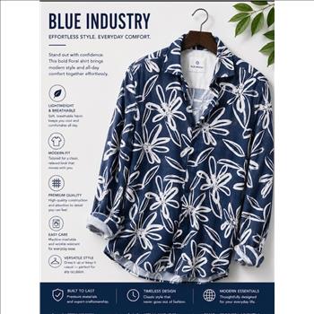 Shirt Men's XS Blue Industry Sz XS