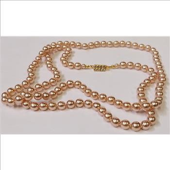 PEARL NECKLACE - CHAMPAGNE COLOR PEARLS FROM CZECH REPUBLIC