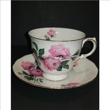 Vintage Queen Anne Bone China Cup and Saucer Pattern No. 8217