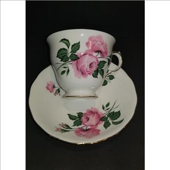 Vintage Queen Anne Bone China Cup and Saucer Pattern No. 8217