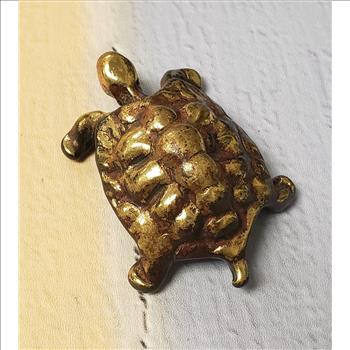 Vintage Solid Brass Small Turtle Figurine