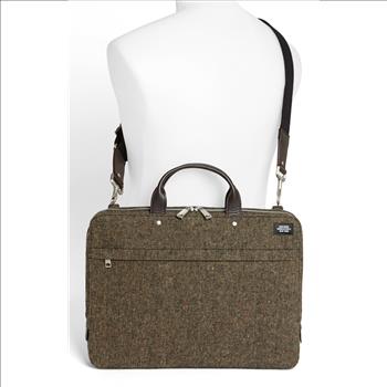 New Jack Spade Men's Beige Donegal Tweed Slim Wool Briefcase
