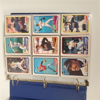 Vintage 1989 Topps MLB Baseball Trading Card Lot Binder of 450 PCS