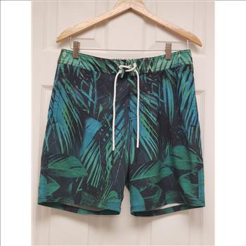 American Eagle Outfitters Men's Green Tropical Leaves Print Boardshorts Sz S, Vietnam