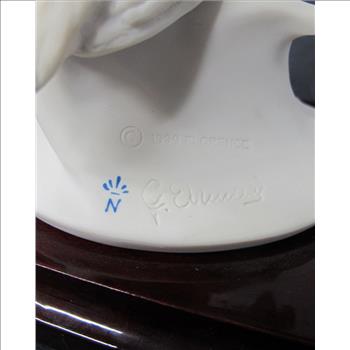 GIUSEPPE ARMANI CAPODIMONTE ART Ballerina Posing with Peacock Sculpture