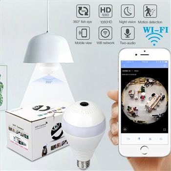 1080P HD 360° Panoramic Hidden WIFI IP Camera Light Bulb