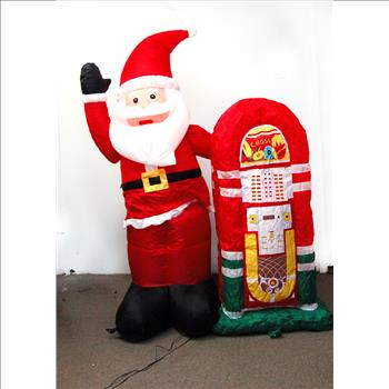 Christmas - 5 Feet Tall Inflatable Animated Singing  Santa and Juke Box - View Video