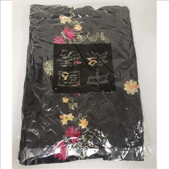 New Beautiful Floral Embroidered Women's Black Scarf Sz 69x27