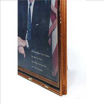 Framed laminated Picture of John F Kennedy - 