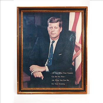 Framed laminated Picture of John F Kennedy - 
