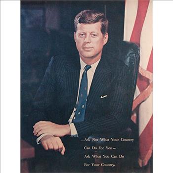 Framed laminated Picture of John F Kennedy - 