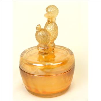 1950's Jeannette Glass Powder Jar