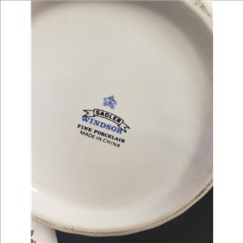 Vintage Sadler Windsor Made in China Floral Gold Trim Pattern Swirl Design Fine Porcelain Lidded Teapot