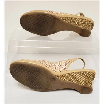 Aerosoles Dozen Roses Weave Pattern Open Toes Sling Back Women's Sandals Sz 8.5M