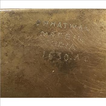 Vintage Solid Brass Etched Floral Pattern Shoe Shaped Ashtray, India