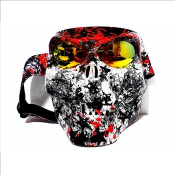 Skull Full Face Motorcycle Windproof Mask Black