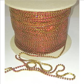 PP14 RUBY RHINESTONE CHAIN - 25 FEET