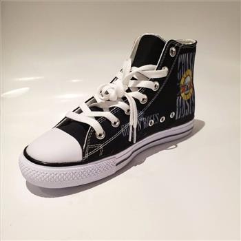 Mens Basketball Canvas Running Shoes Guns & Roses Print All Over Size 8/8.5