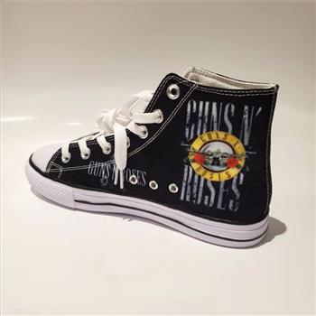 Mens Basketball Canvas Running Shoes Guns & Roses Print All Over Size 8/8.5