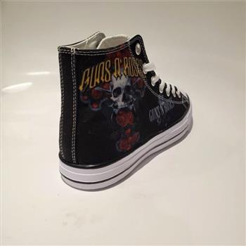 Mens Basketball Canvas Running Shoes Guns & Roses Print All Over Size 8/8.5