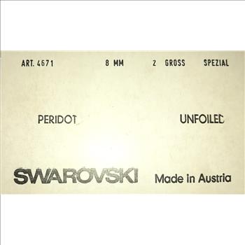 ART.4671 8MM UNFOILED PERIDOT SQUARE OCTAGON SWAROVSKI STONES - 288 PIECES