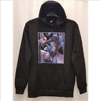 Anime Graphic Printed Demon Slayer Shinobu Kochou Drawstring Hoodie Size - L
