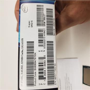 Intel Core i7-9700K LGA1151 Unlocked 3.6GHZ 12MB Cache SRG15 Untested